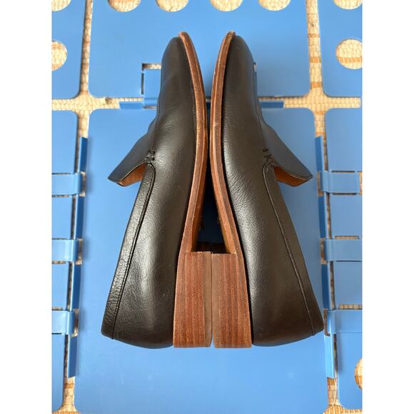 Madewell Black Leather Frances Loafer Flats Size 7 - Picture 6 of 12